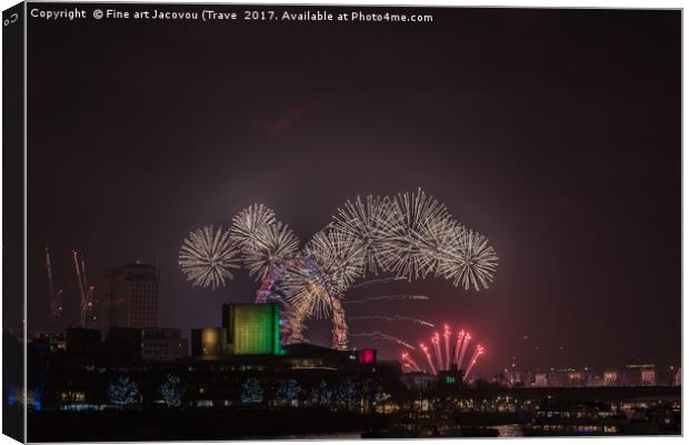 London fireworks 2016 Canvas Print by Jack Jacovou Travellingjour