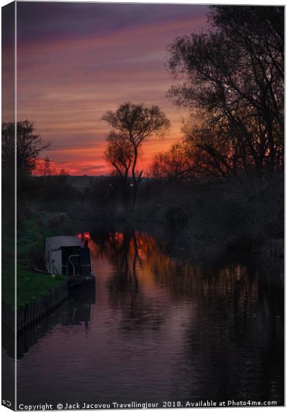 River Stort Sunset Canvas Print by Jack Jacovou Travellingjour