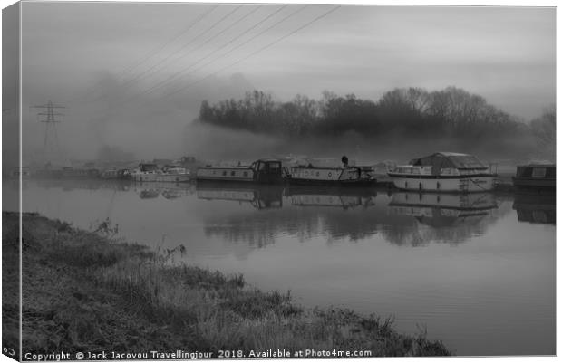 standestead abbotts in the mist 2BW Canvas Print by Jack Jacovou Travellingjour