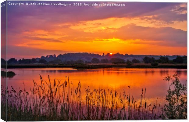 Sunrise over Drayton RSPB Canvas Print by Jack Jacovou Travellingjour