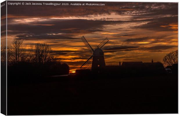 Napton windmill sunset Canvas Print by Jack Jacovou Travellingjour