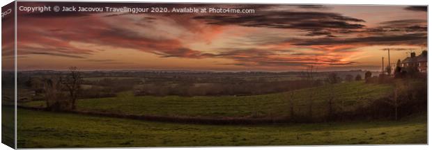 Warwick panorama sunset Canvas Print by Jack Jacovou Travellingjour