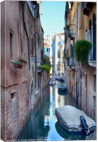Street view in Venice Canvas Print by Angela Wallace