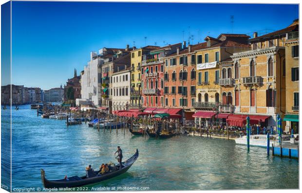 Grand Canal with gondola  Canvas Print by Angela Wallace