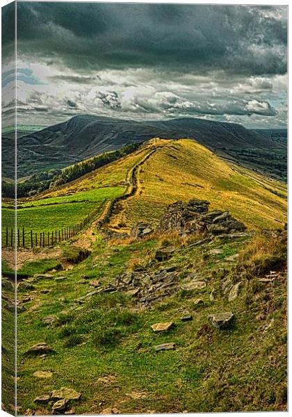 Lose Hill Peak District HDR Canvas Print by Angela Wallace