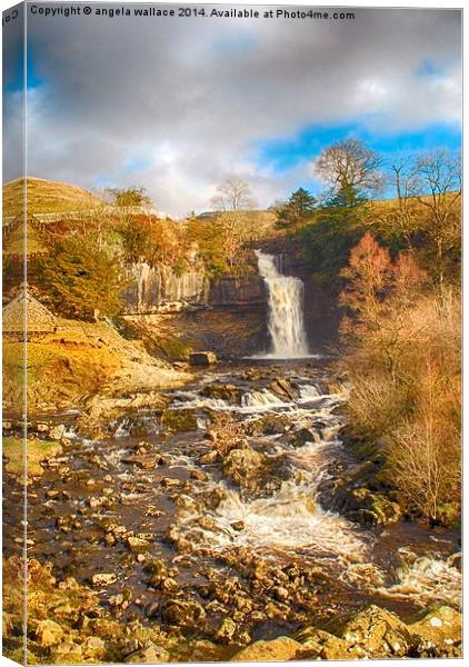 Waterfall Yorkshire Canvas Print by Angela Wallace