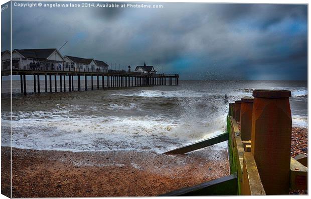 The Pier Southwold Canvas Print by Angela Wallace