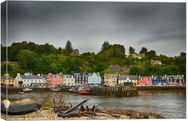 Tobermory and Harbour                  Canvas Print by Angela Wallace