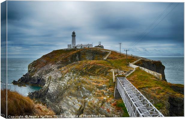 South Stack Lighthouse Canvas Print by Angela Wallace