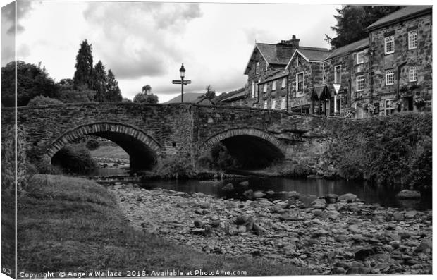 Beddgelert black and whit Canvas Print by Angela Wallace