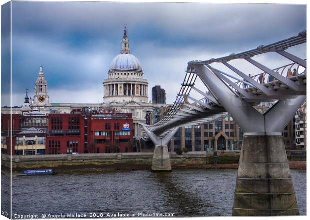 Thames view of St Paul's  Cathedral Canvas Print by Angela Wallace