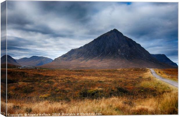 Glen Etive with bridge Canvas Print by Angela Wallace