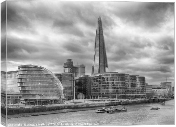  The Shard black and white Canvas Print by Angela Wallace