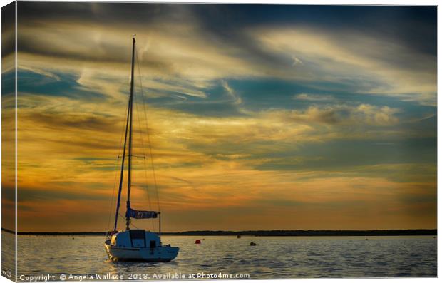 Sunset on Blakeney point                 Canvas Print by Angela Wallace
