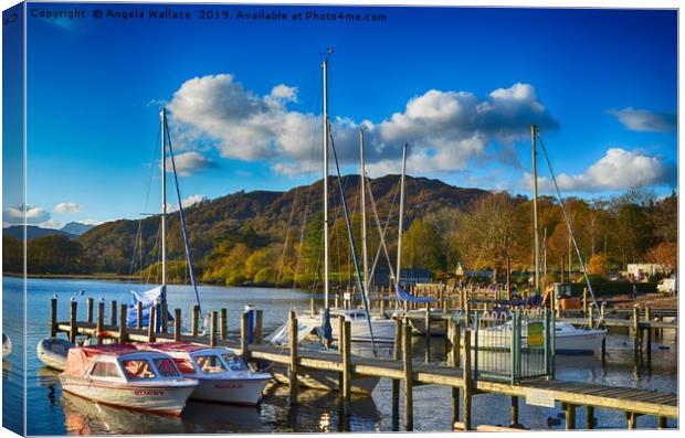 Moored on Lake Windermere Canvas Print by Angela Wallace