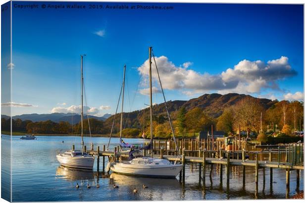 pier at Lake Windermere Canvas Print by Angela Wallace