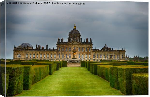 Castle Howard with  gardens Canvas Print by Angela Wallace