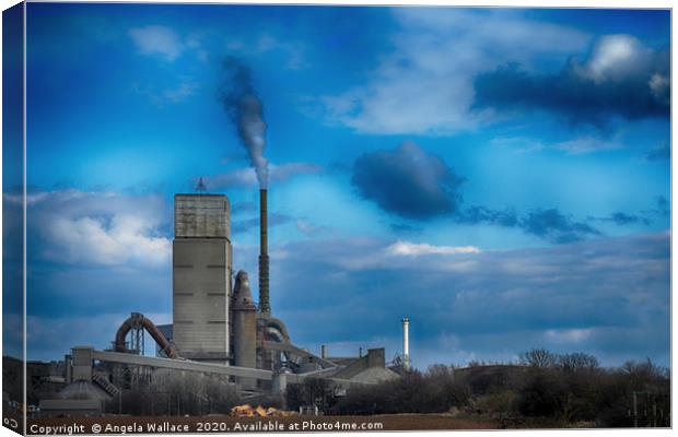 A Working Cement Plant Canvas Print by Angela Wallace