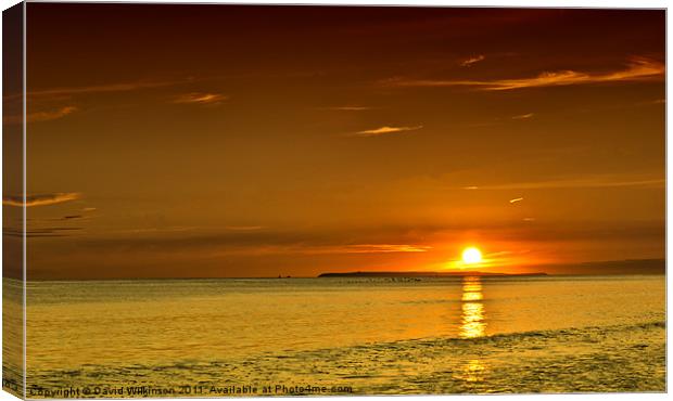 Lundy Island Sunset Canvas Print by Dave Wilkinson North Devon Ph