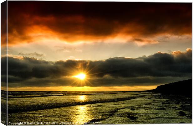 Sunset Airy Point Canvas Print by Dave Wilkinson North Devon Ph