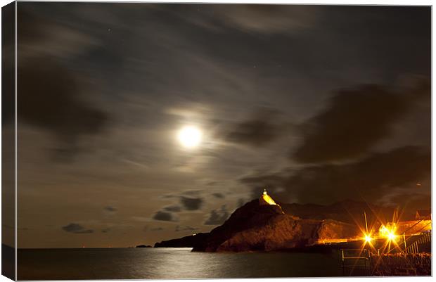 Ilfracombe by Night Canvas Print by Dave Wilkinson North Devon Ph
