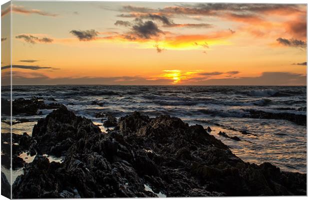 Croyde Bay Sunset Canvas Print by Dave Wilkinson North Devon Ph