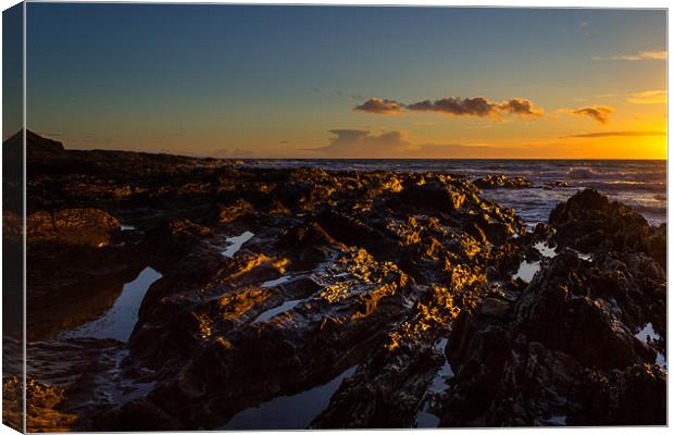 Croyde Bay Sunset Canvas Print by Dave Wilkinson North Devon Ph
