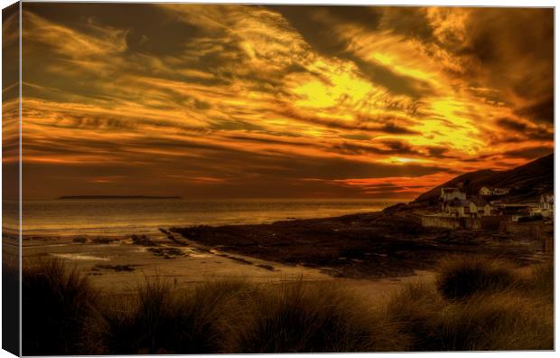 Croyde Bay twilight. Canvas Print by Dave Wilkinson North Devon Ph