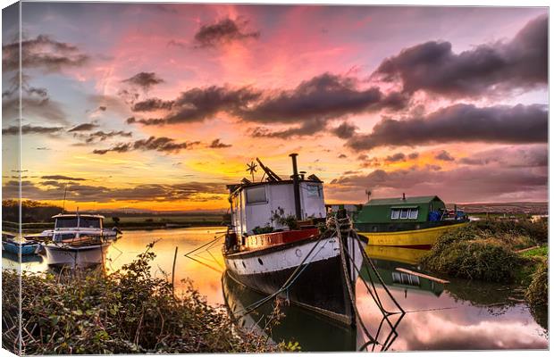 Houseboats on Velator Quay Canvas Print by Dave Wilkinson North Devon Ph