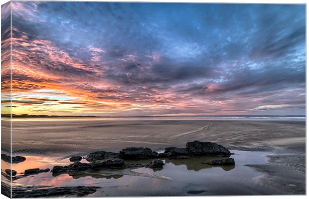 Saunton Sands sunrise Canvas Print by Dave Wilkinson North Devon Ph
