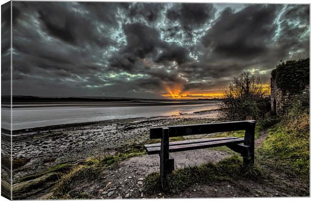 Sunset on the River Taw Canvas Print by Dave Wilkinson North Devon Ph