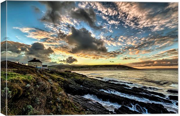 Just before sunrise at Croyde Bay Canvas Print by Dave Wilkinson North Devon Ph