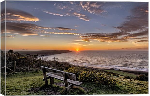 Woolacombe Bay sunset Canvas Print by Dave Wilkinson North Devon Ph