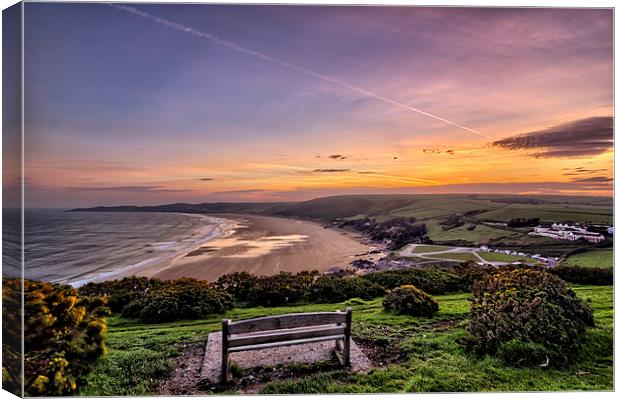 Woolacombe Bay sunrise Canvas Print by Dave Wilkinson North Devon Ph