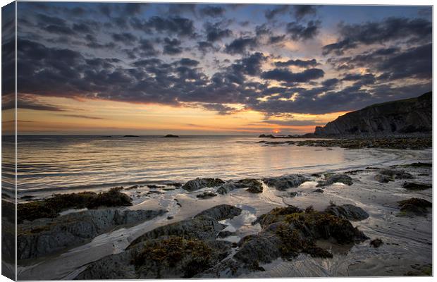  Lee Bay sunrise Canvas Print by Dave Wilkinson North Devon Ph