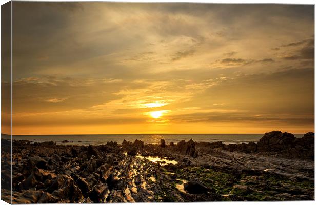  Croyde Bay Sunset Canvas Print by Dave Wilkinson North Devon Ph