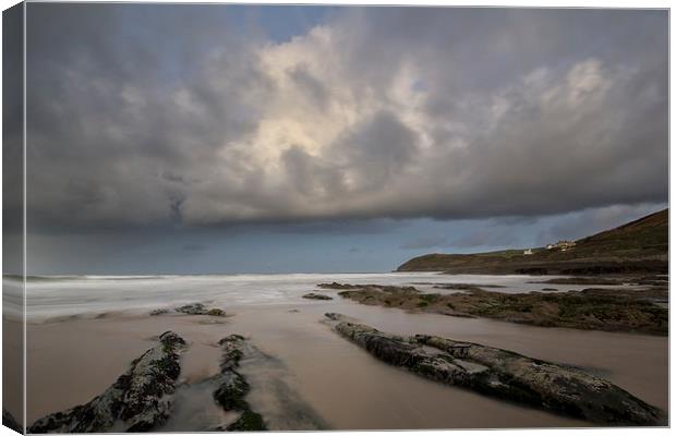  Croyde Bay storm Canvas Print by Dave Wilkinson North Devon Ph