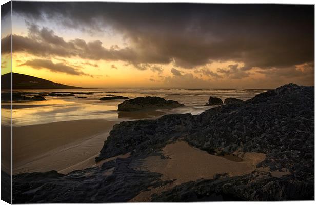  Croyde Bay sunrise Canvas Print by Dave Wilkinson North Devon Ph
