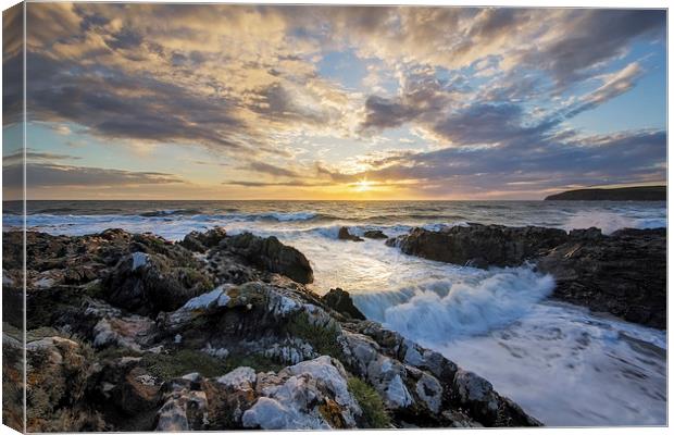  Croyde Bay sunset Canvas Print by Dave Wilkinson North Devon Ph