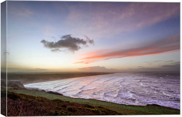   Saunton Sands last sunrise of the year Canvas Print by Dave Wilkinson North Devon Ph