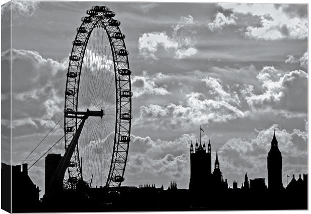 Waterloo Sunset & London Eye Canvas Print by Rick Parrott