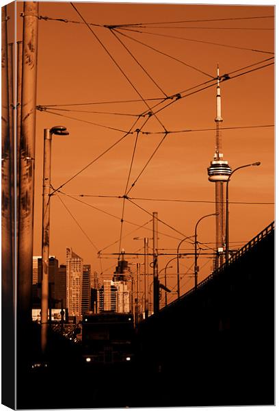 Streetcar Skyline Canvas Print by kurt bolton
