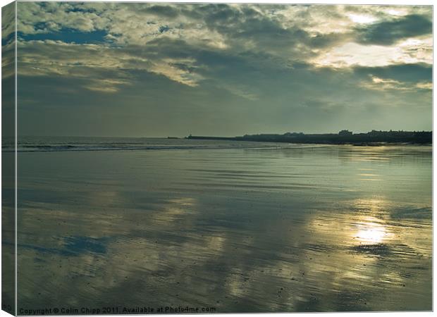 beach reflections Canvas Print by Colin Chipp