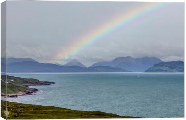 Rainbow Over Skye From Applecross Canvas Print by Derek Beattie