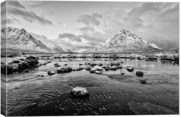 The Buachaille Etive Mor in Winter Canvas Print by Derek Beattie