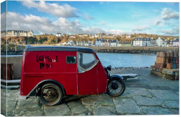 Vintage Reliant Delivery Van at Portpatrick Canvas Print by Derek Beattie