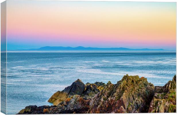 The Isle of Man across the Solway Firth Canvas Print by Derek Beattie