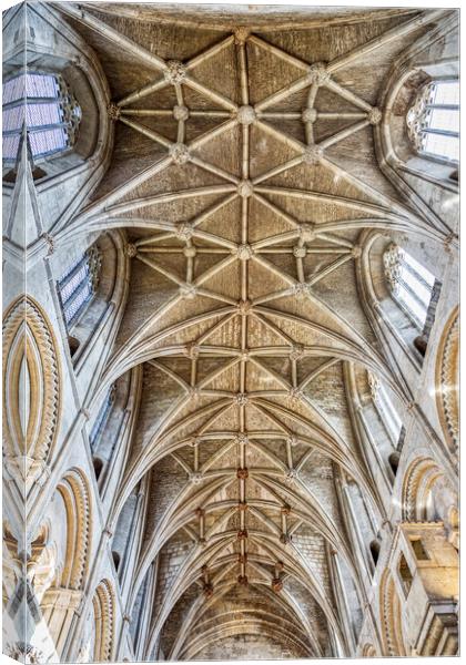 12th Century Vaulted Ceiling above the Nave, Malme Canvas Print by Derek Beattie