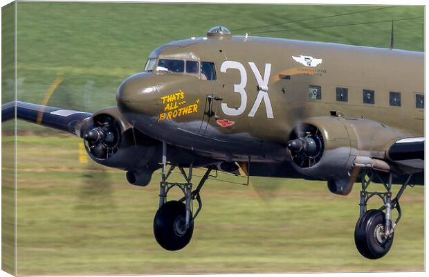 C-47A Sytrain That's All Brother Canvas Print by Derek Beattie