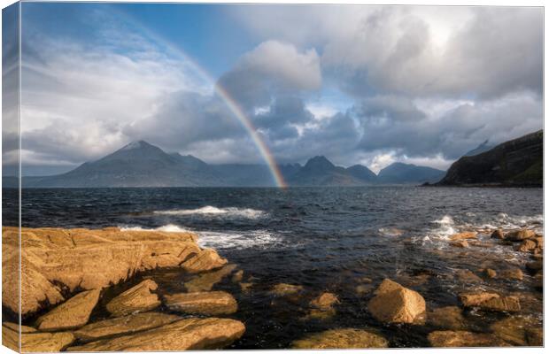 Rainbow Light at Elgol Isle of Skye Canvas Print by Derek Beattie